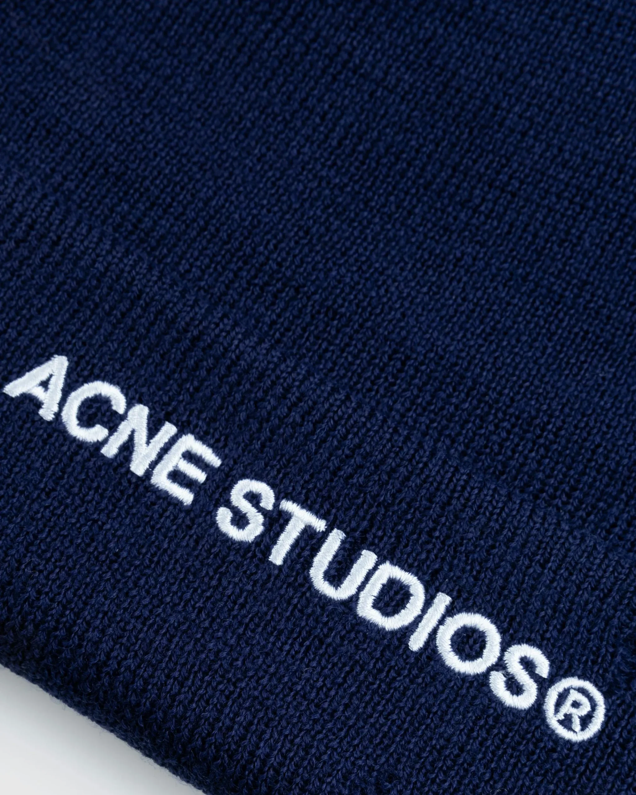 Shop Acne Studios Logo Beanie navy