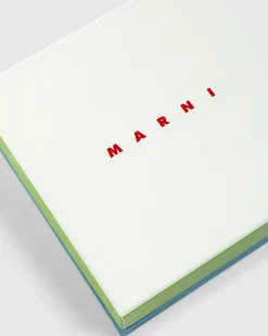 Online Marni Logo Chain Leather Bracelet red/ocean