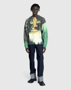 Hot J.W. Anderson Logo Grid Turn Up Workwear Jeans indigo