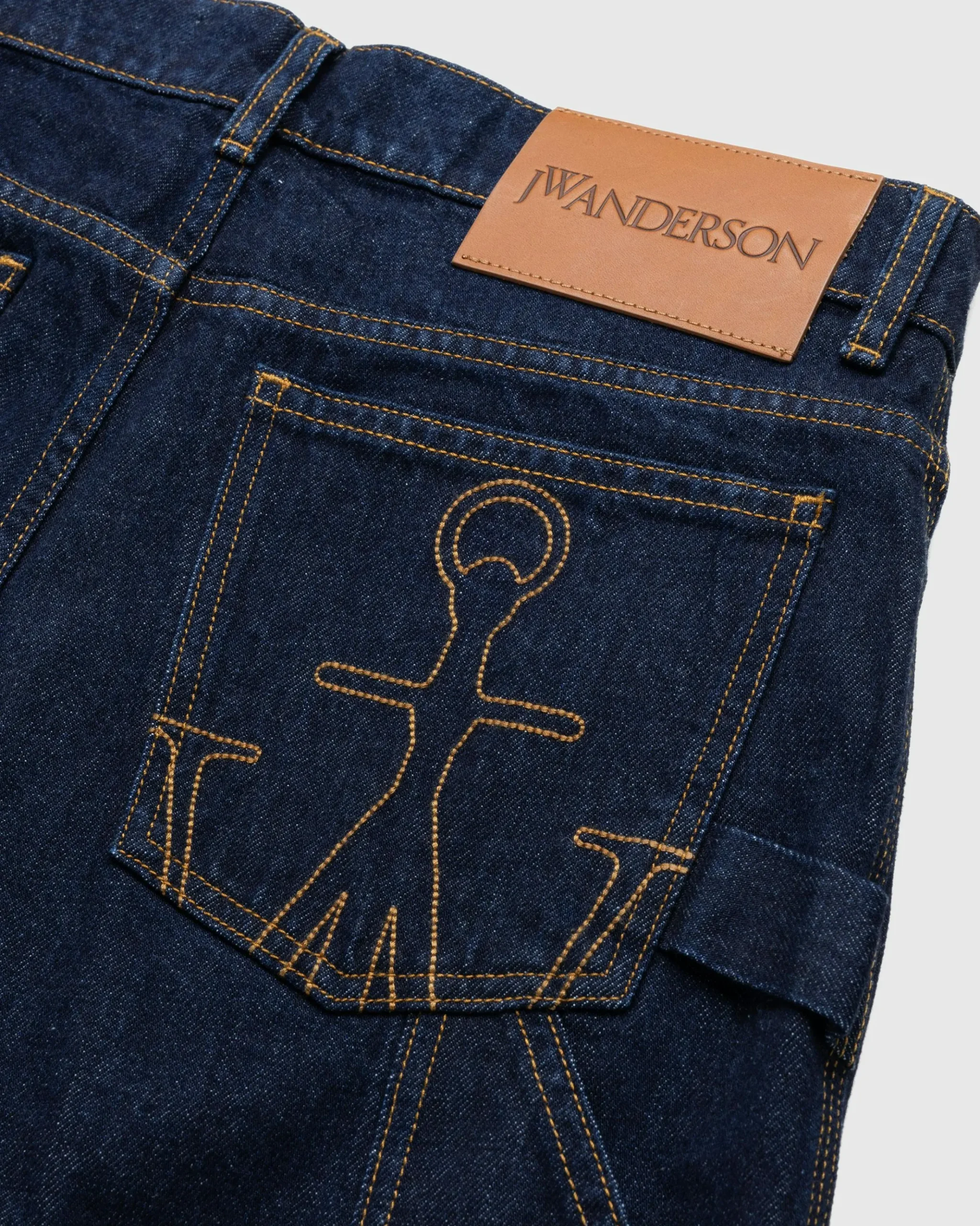 Hot J.W. Anderson Logo Grid Turn Up Workwear Jeans indigo