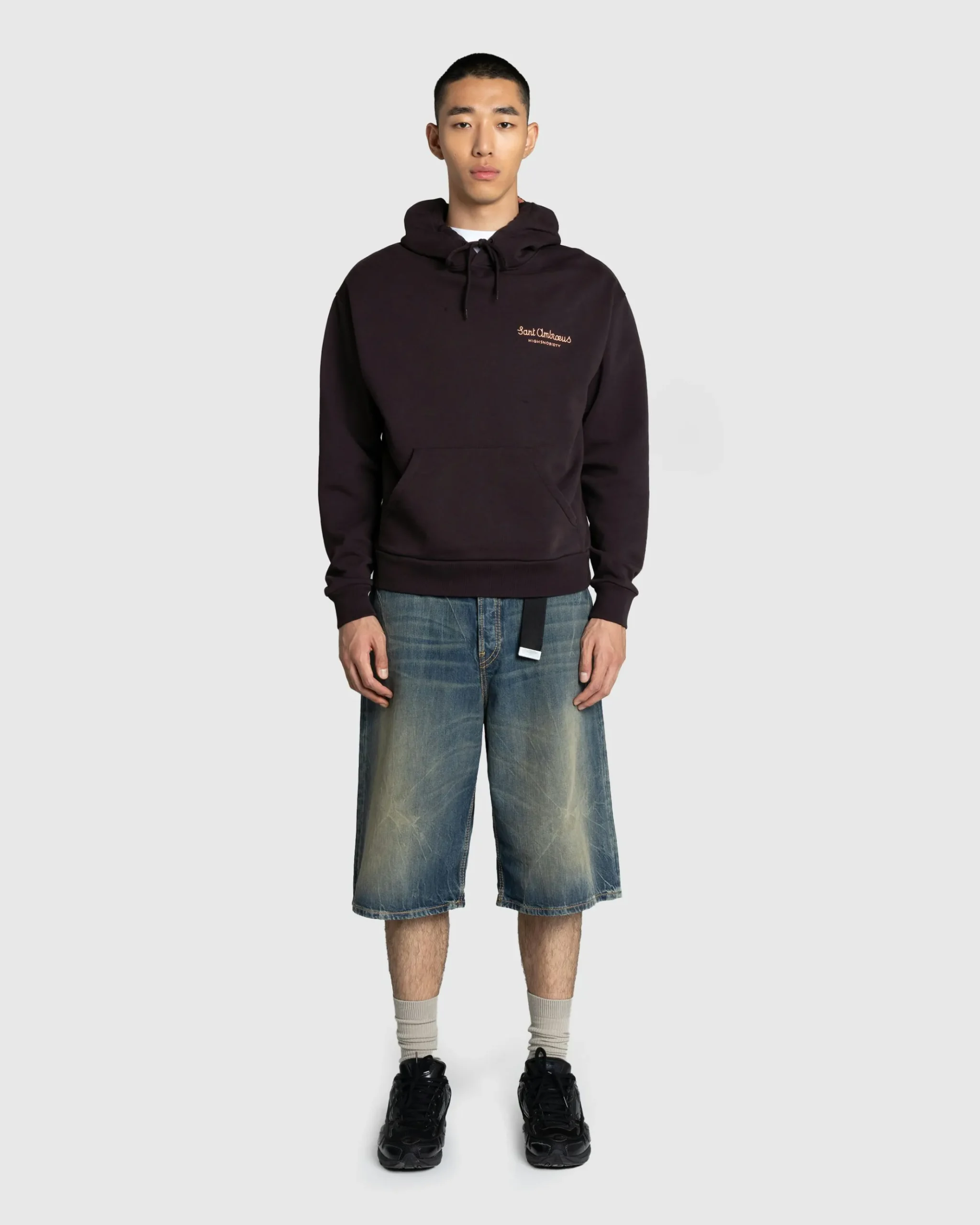 Cheap Sant Ambroeus Logo Hoodie Brown darkbrown