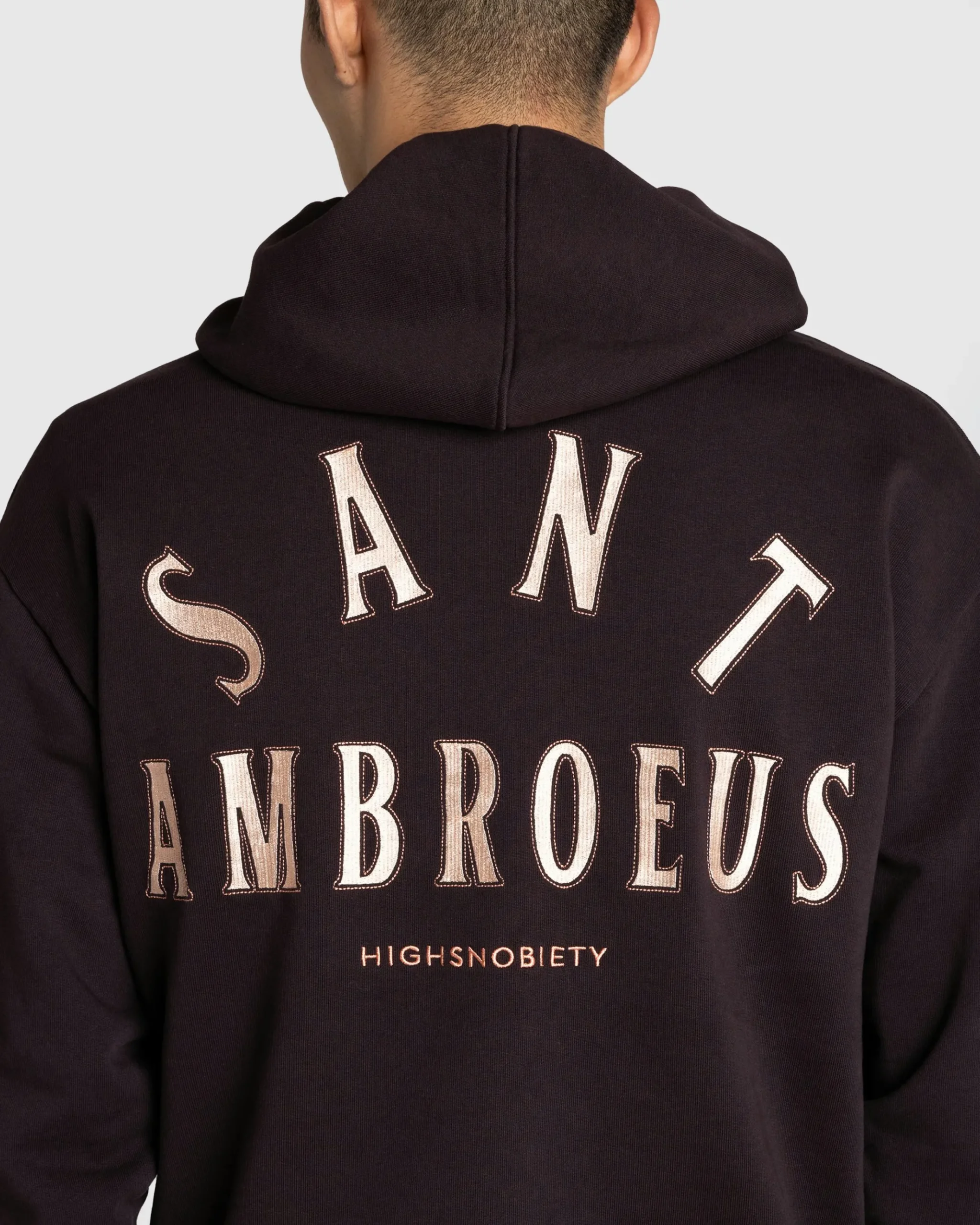 Cheap Sant Ambroeus Logo Hoodie Brown darkbrown