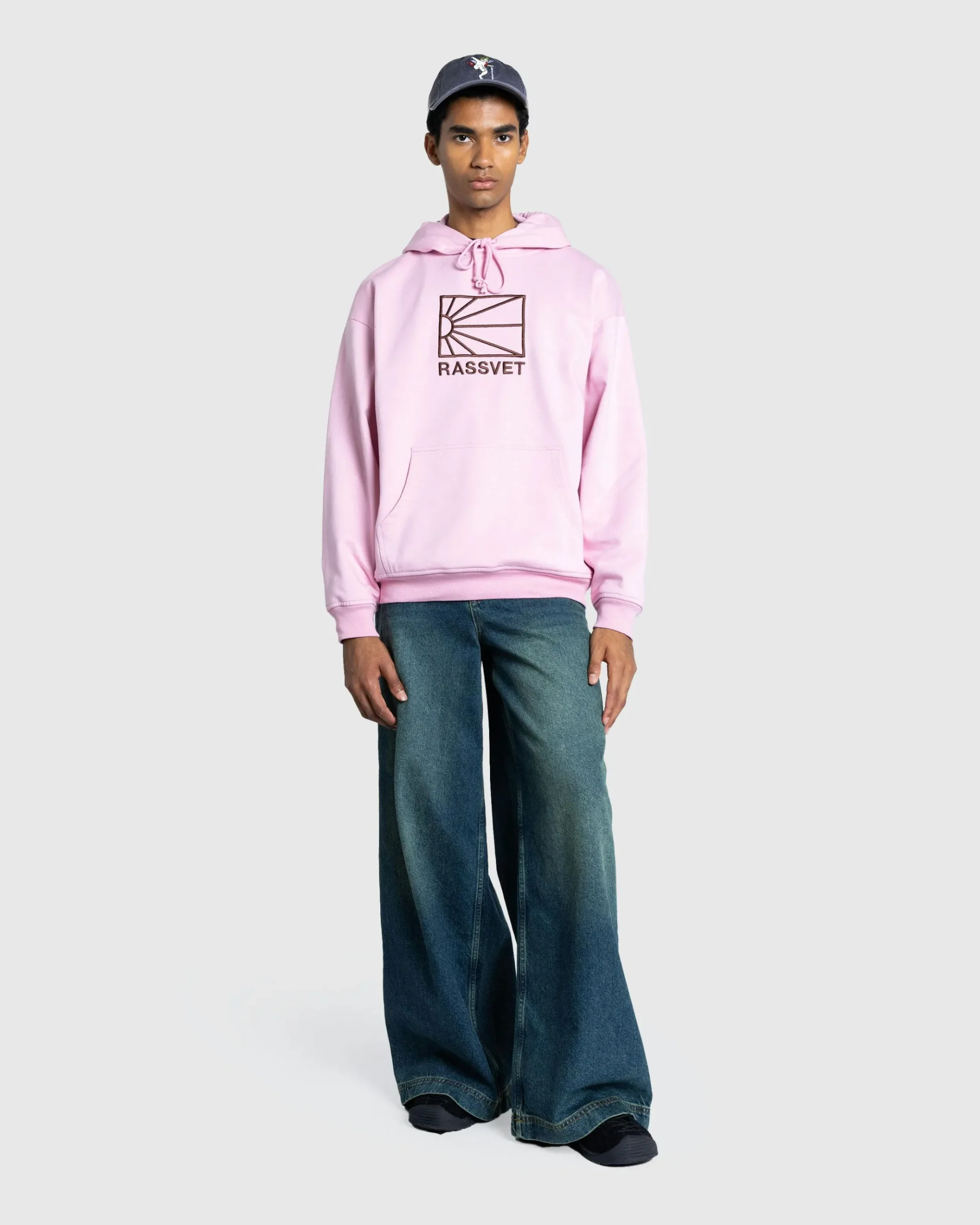 Shop Rassvet Logo Hoodie Knit pink