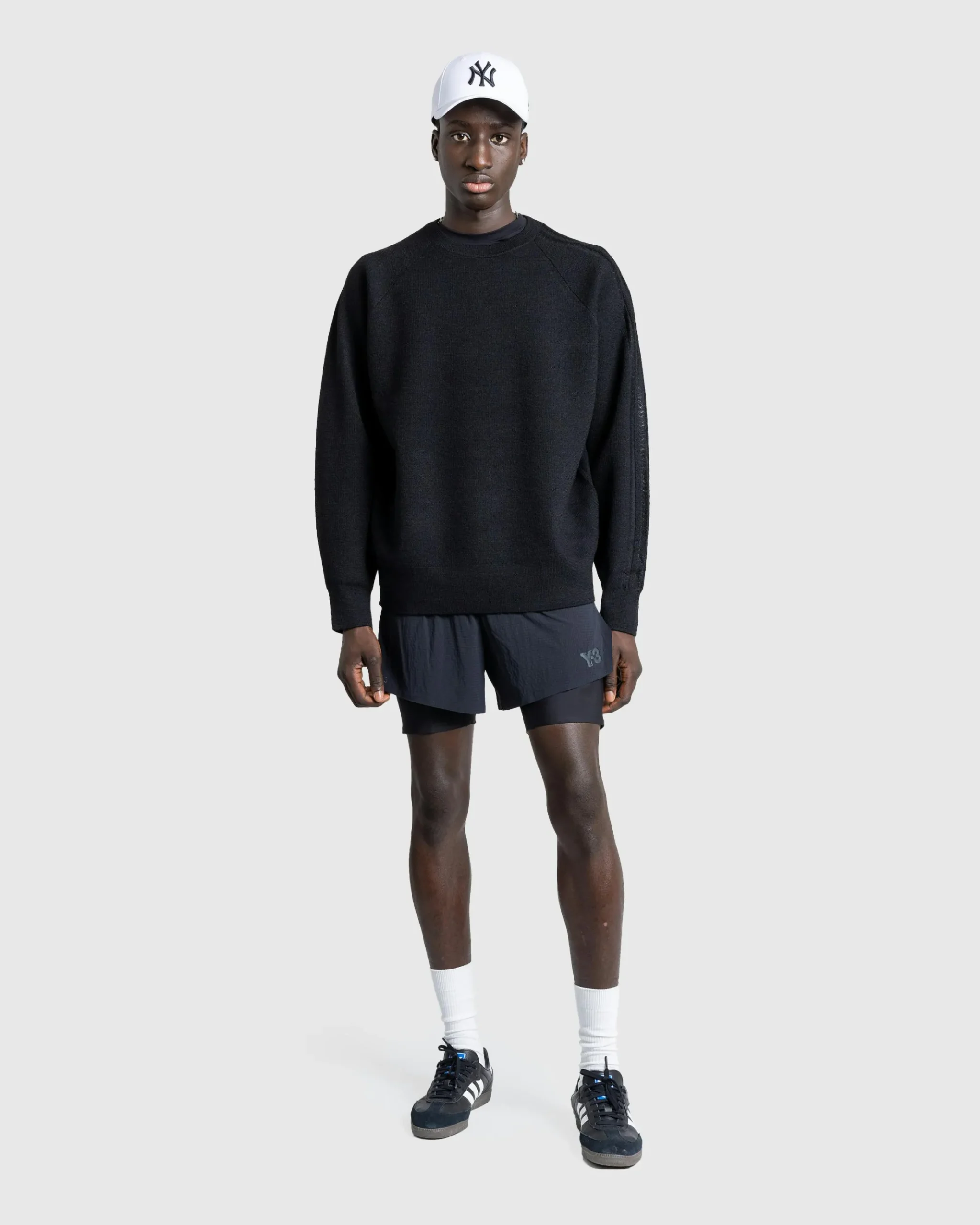 Clearance Y-3 Logo Knit Crew Sweatshirt black