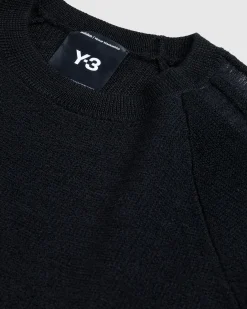 Clearance Y-3 Logo Knit Crew Sweatshirt black