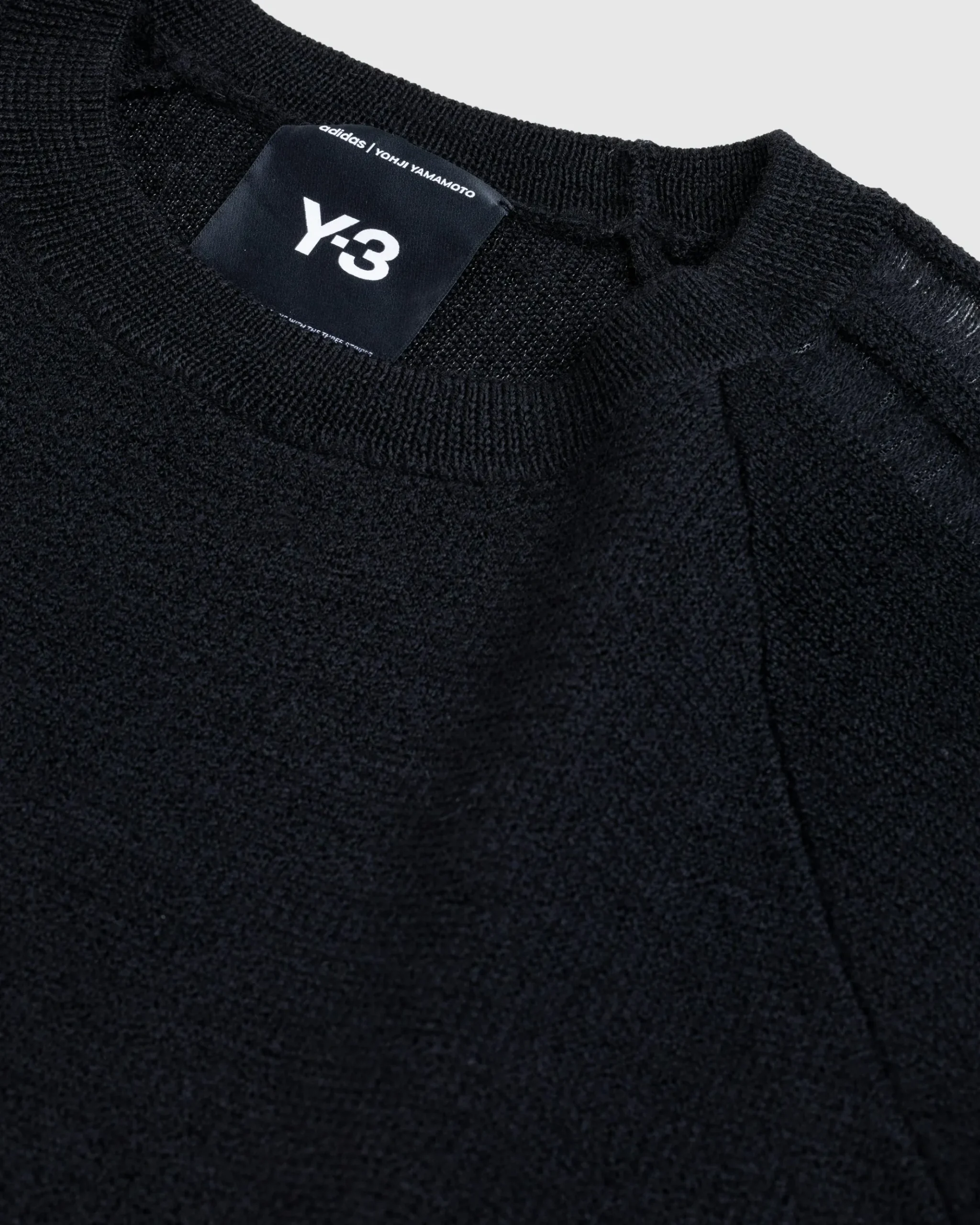 Clearance Y-3 Logo Knit Crew Sweatshirt black