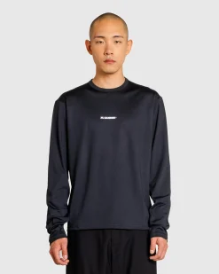 Best Jil Sander Logo Long-Sleeve T-Shirt black