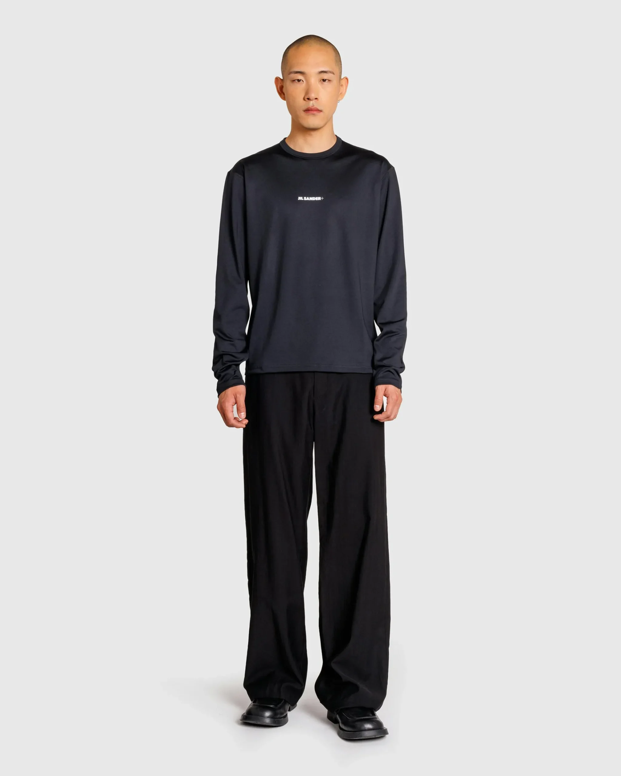 Best Jil Sander Logo Long-Sleeve T-Shirt black