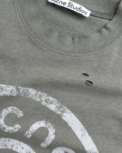 Clearance Acne Studios Logo T-Shirt mossgreen