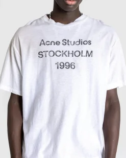 Best Sale Acne Studios Logo T-Shirt dustywhite