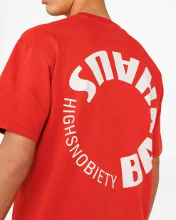 New Highsnobiety Logo T-Shirt Dusty Red dustyred