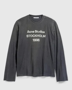 Best Acne Studios Logo T-Shirt Faded Black fadedblack