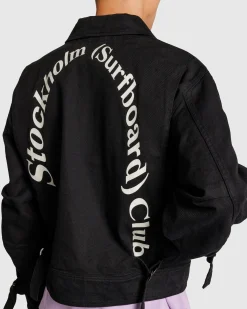 Best Sale Stockholm Surfboard Club Logo Work Jacket black