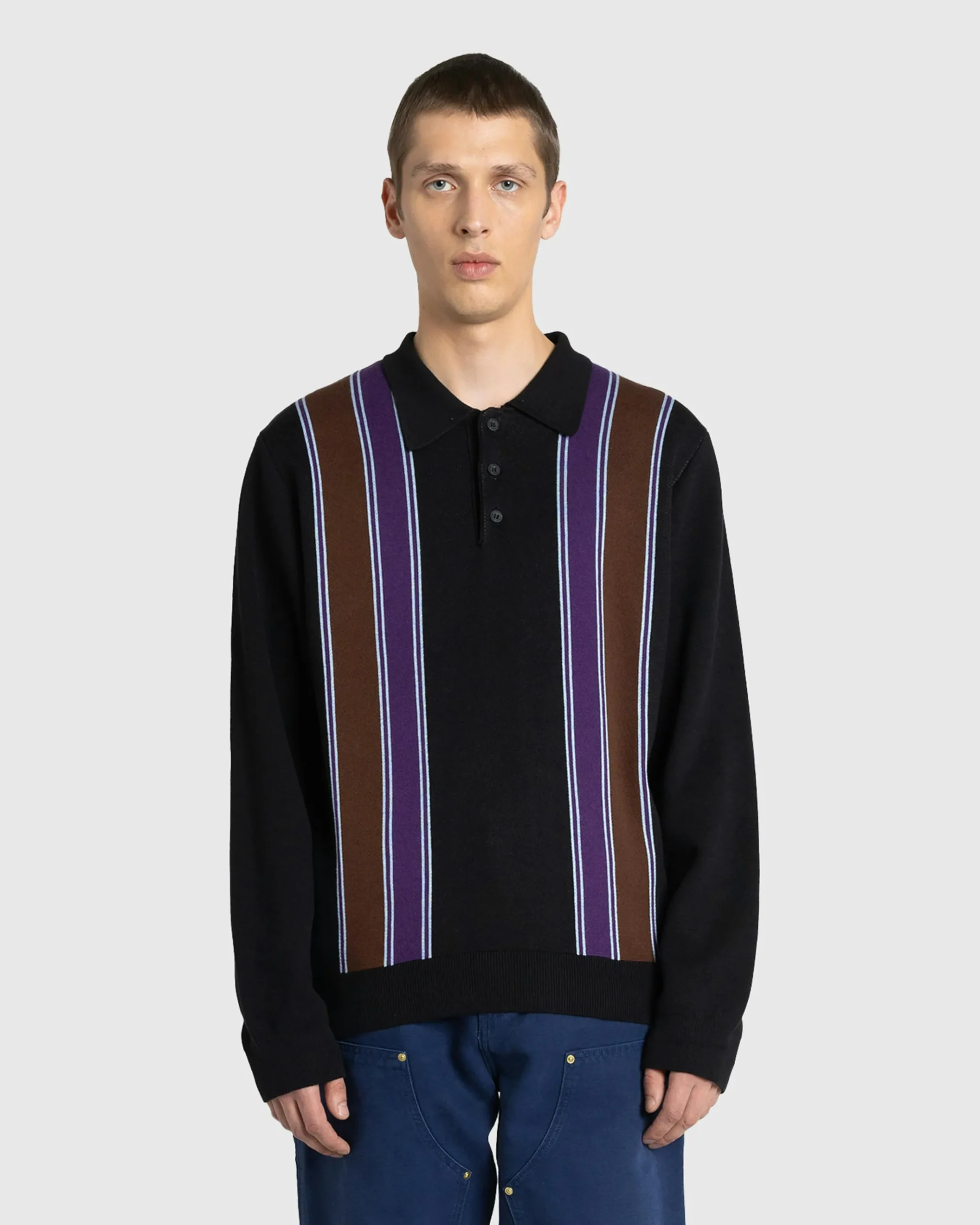 Hot Carhartt WIP Longsleeve Arlo Polo Black/Kendricks Stripe