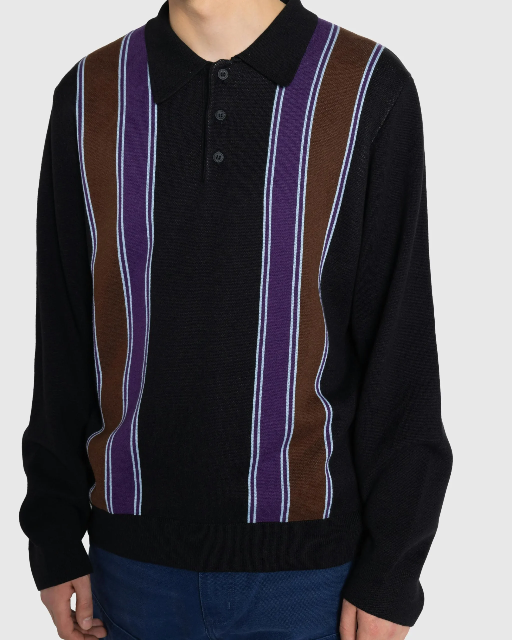 Hot Carhartt WIP Longsleeve Arlo Polo Black/Kendricks Stripe