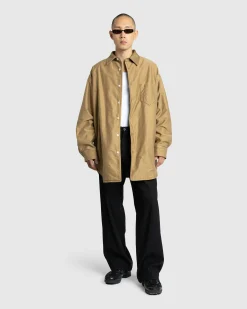 New Maison Margiela Long-Sleeve Button-Down Shirt camel
