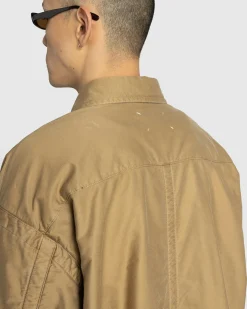 New Maison Margiela Long-Sleeve Button-Down Shirt camel