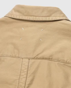 New Maison Margiela Long-Sleeve Button-Down Shirt camel
