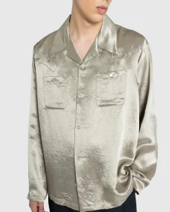 Fashion Needles Longsleeve Cowboy One-Up Shirt Acetate Sateen taupe