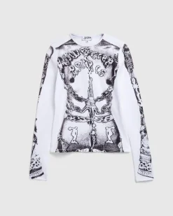Flash Sale Jean Paul Gaultier Long-Sleeve Gaultier Paris Top white/black