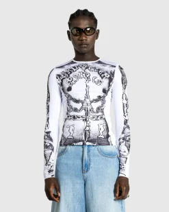 Flash Sale Jean Paul Gaultier Long-Sleeve Gaultier Paris Top white/black