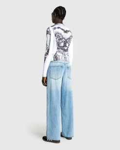 Flash Sale Jean Paul Gaultier Long-Sleeve Gaultier Paris Top white/black