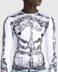 Flash Sale Jean Paul Gaultier Long-Sleeve Gaultier Paris Top white/black