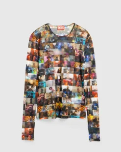 Clearance Diesel Long-Sleeve Top Multi black