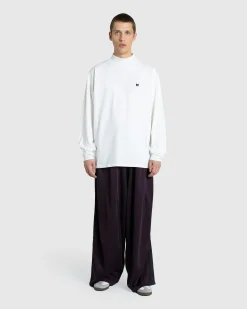 Fashion Needles L/S Mock Neck Tee Poly Jersey white