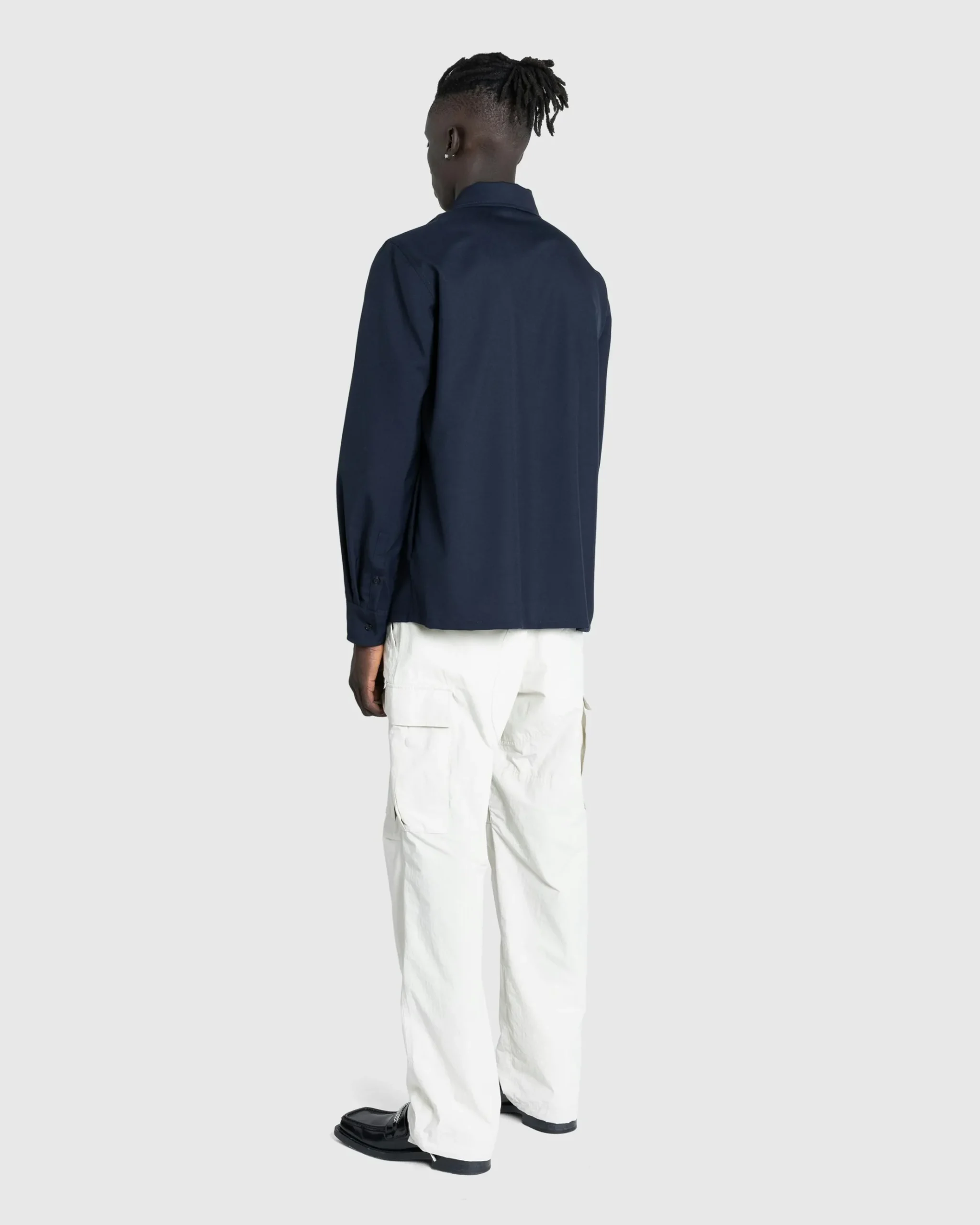 Fashion Marni L/S Virgin Wool Shirt Blue Black blublack