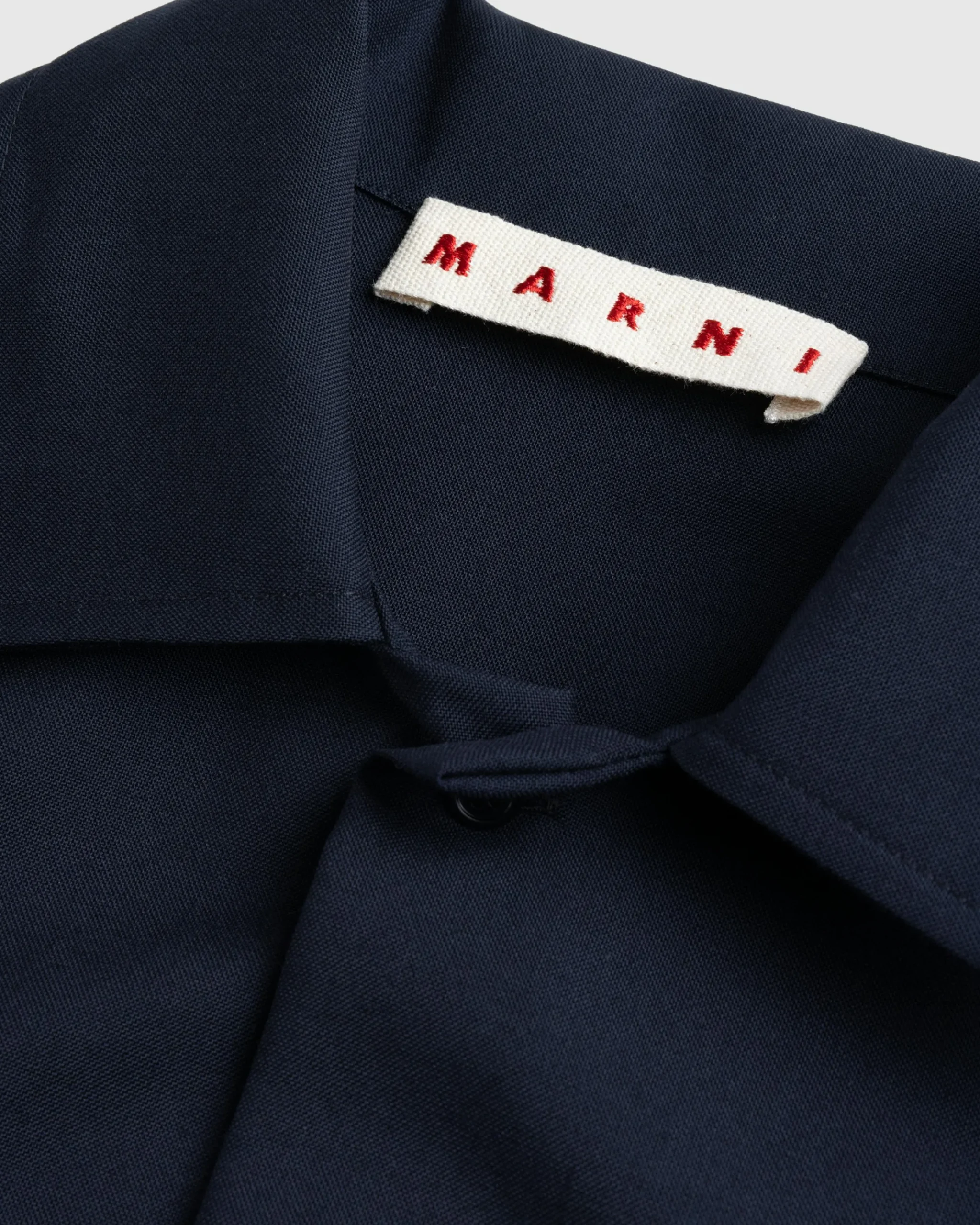 Fashion Marni L/S Virgin Wool Shirt Blue Black blublack