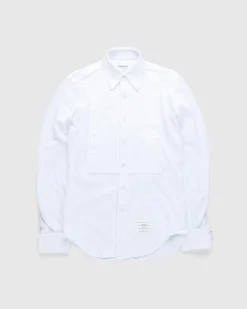 Best Sale Thom Browne Men's Pique Ruffled-Bib Tux Shirt white