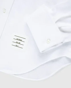 Best Sale Thom Browne Men's Pique Ruffled-Bib Tux Shirt white