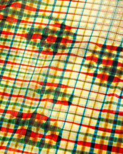 Outlet Jean Paul Gaultier Mesh Long-Sleeve Top Printed Tartan Face sepia/yellow/blue/red