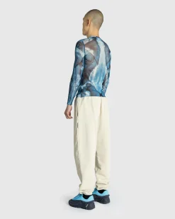 Flash Sale Jean Paul Gaultier Mesh Long-Sleeve Top Printed "Ecorche" Blue/Light blue/White blue/lightblue/white