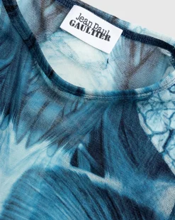 Flash Sale Jean Paul Gaultier Mesh Long-Sleeve Top Printed "Ecorche" Blue/Light blue/White blue/lightblue/white