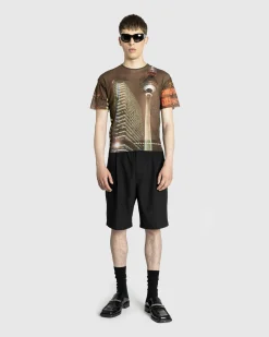 Cheap Jean Paul Gaultier Mesh Oversized Tee Printed "City" brown/green/blue/red