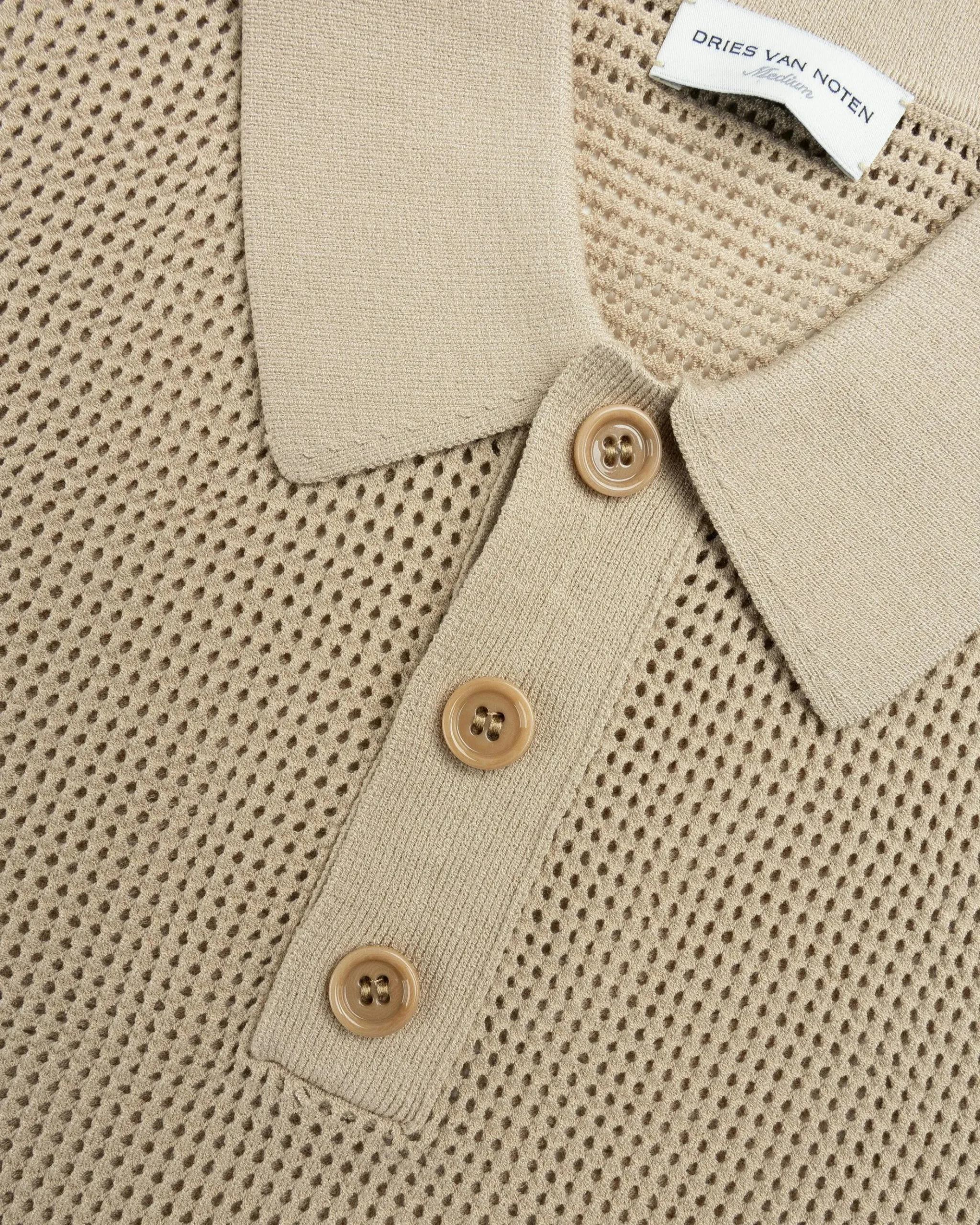 New Dries van Noten Mindo Knit Polo beige