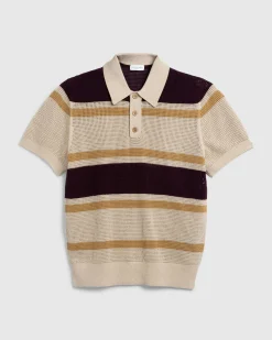 Best Sale Dries van Noten Mindo Knit Polo /Stripes beige