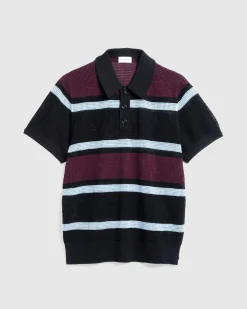 Store Dries van Noten Mindo Knit Polo /Stripes black