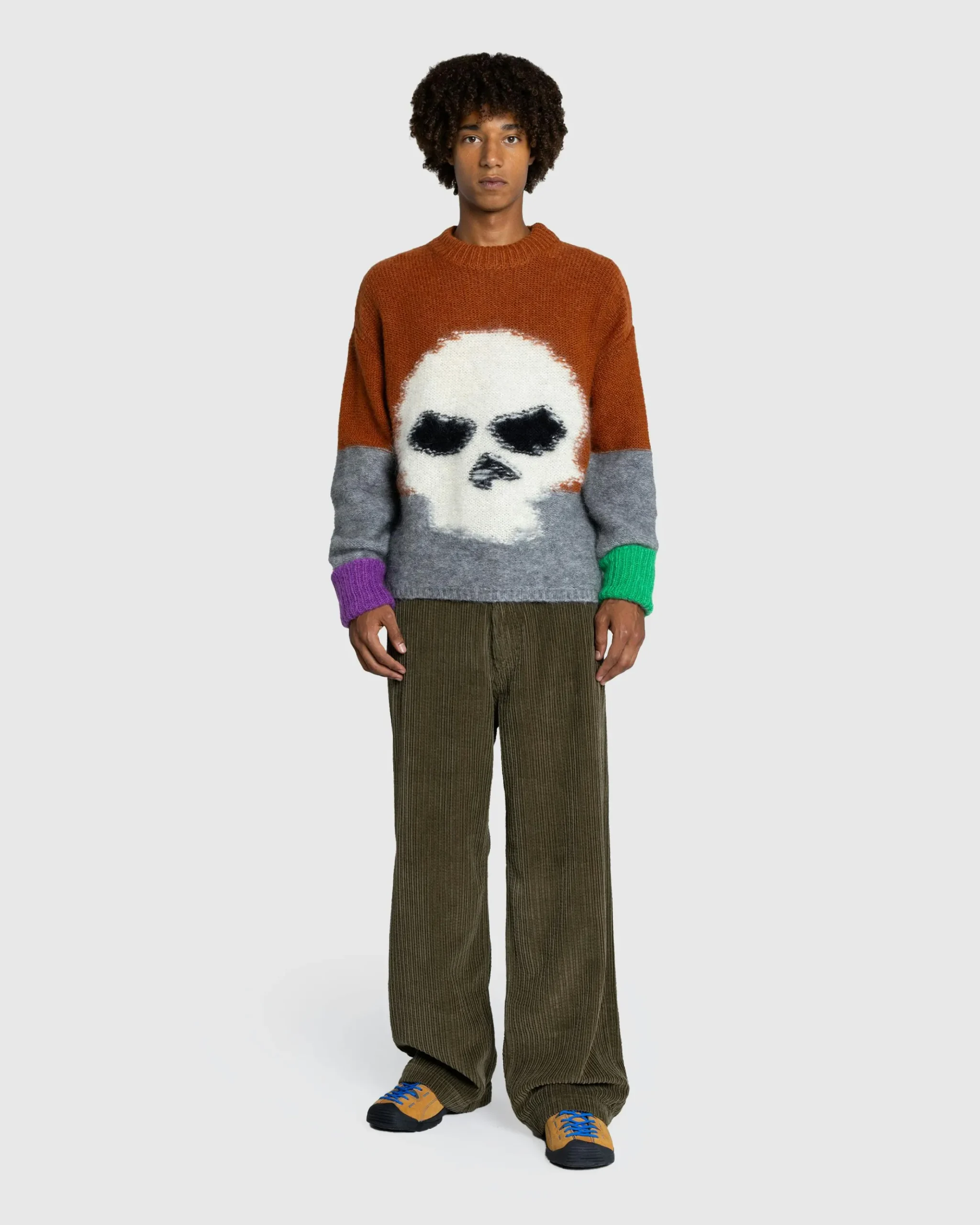Flash Sale ERL Mohair Skull Intarsia Sweater Knit brown