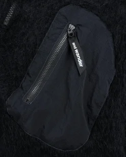 Clearance And Wander Mohair Wool Knit Hoodie black