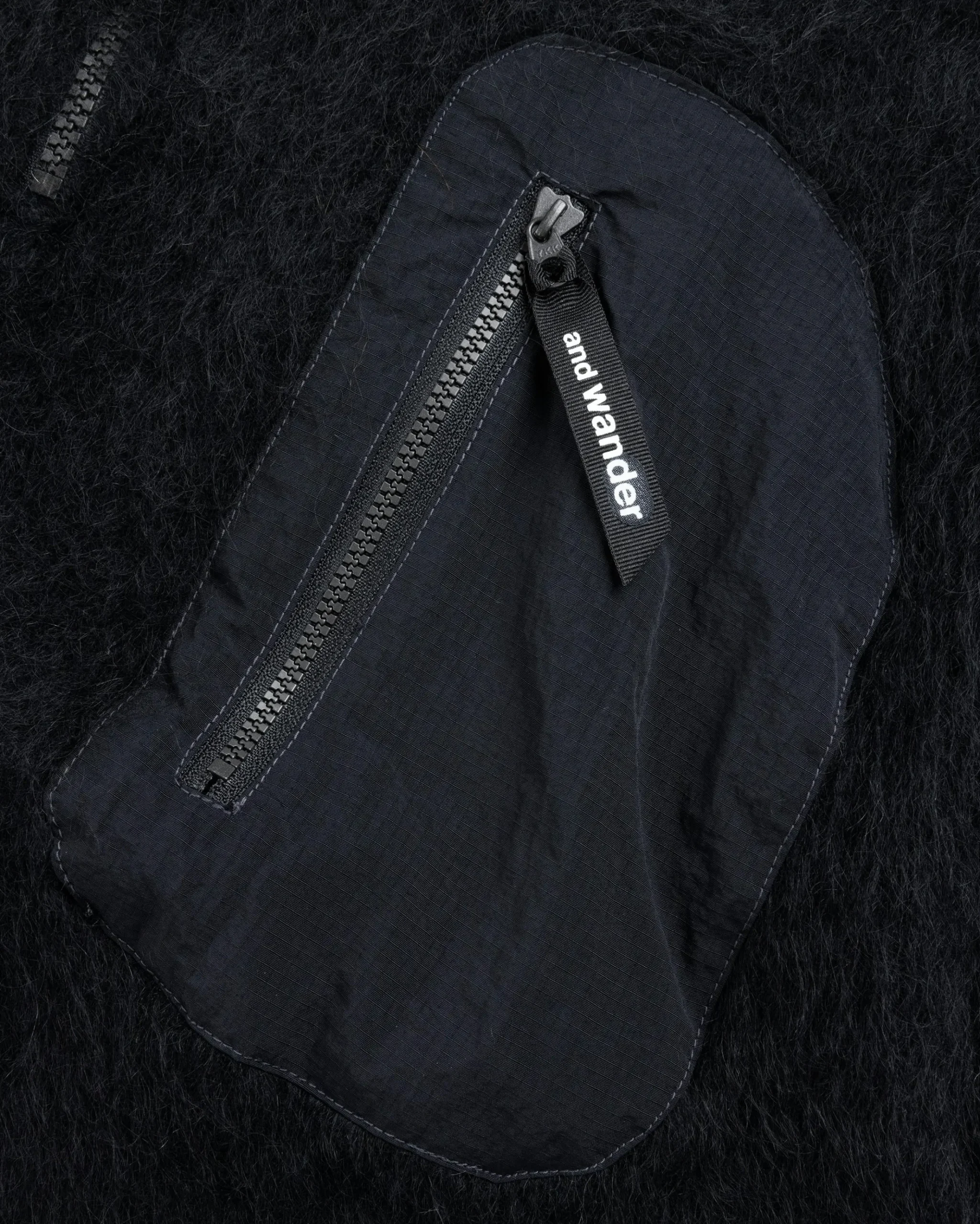 Clearance And Wander Mohair Wool Knit Hoodie black