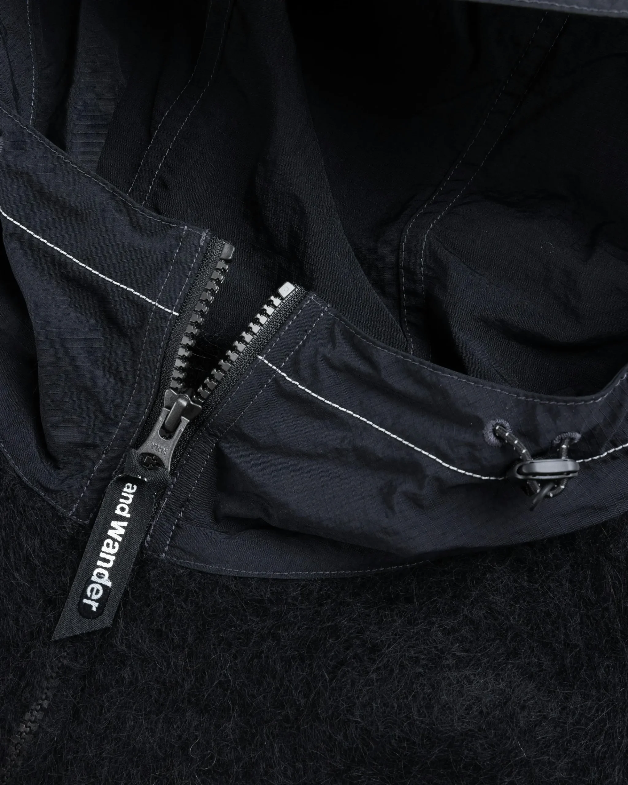 Clearance And Wander Mohair Wool Knit Hoodie black