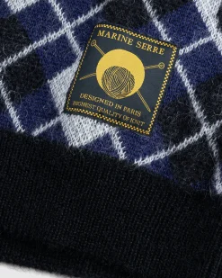 Cheap Marine Serre Moon Argyle Knit Vest black