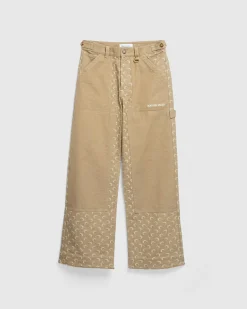 Hot Marine Serre Moon Jacquard Twill Workwear Pants Dark Beige darkbeige