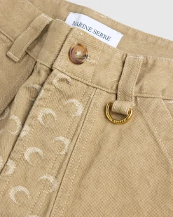 Hot Marine Serre Moon Jacquard Twill Workwear Pants Dark Beige darkbeige