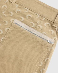 Hot Marine Serre Moon Jacquard Twill Workwear Pants Dark Beige darkbeige