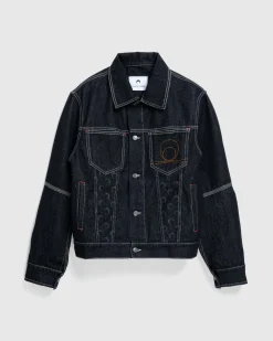Hot Marine Serre Moon Laser Denim Trucker Jacket black
