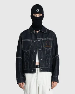 Hot Marine Serre Moon Laser Denim Trucker Jacket black